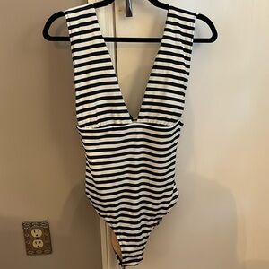 Brand new, J.Crew striped one piece, size 10